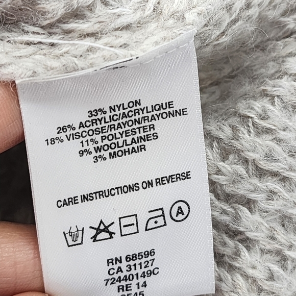 DKNYC Wool Mohair Blend Cowl Neck Slouchy Knit Sweater Women's M Overzied - Picture 6 of 8